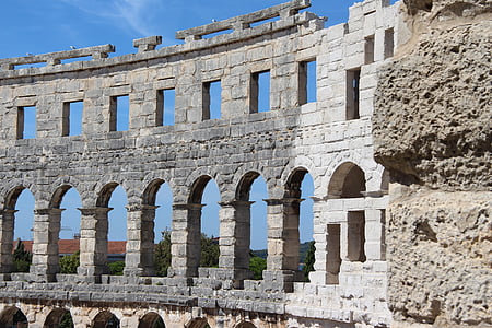 amphithéâtre, Botswana, Croatie (Hrvatska), architecture, romain, histoire, Colisée