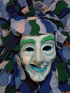 màscara, cara, tallada, figura, Fasnet, Carnaval, Haes