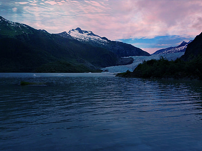 glacera, Alaska, Mendenhall, Juneau, gel, paisatge, natura