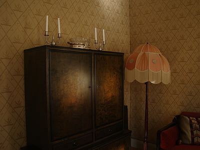 gabinete, velas, Palmatorias, candelabros, clásico, muebles, Inicio, Casa