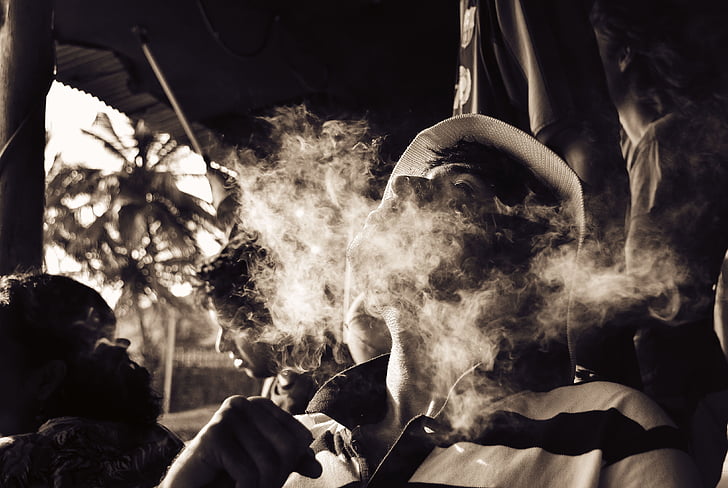 fumée, mode de vie, Goa, vie, monochrome