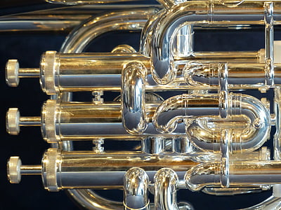 euphonium, інструмент, лист, музика, гірничо, périnet клапани, блиск