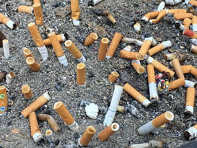 sigaretten, Slag bij, veld, ongezonde, filter, tabak, einde van de sigaret