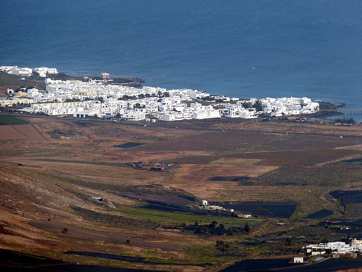 Lanzarote, Kepulauan Canary, pemandangan, alam, Spanyol, Gunung, rumah