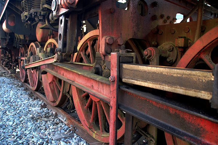 locomotiva a vapor, Dirigir, locomotiva, histórico, estrada de ferro, nostálgico