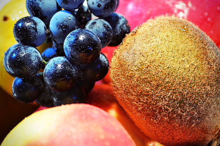raisin, Kiwi, fruits, pomme, RAW, en bonne santé, Berry