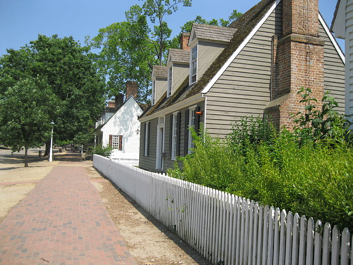 Williamsburg, Virginia, Perspektiva, venku, Historie, Historická místa, historické budovy