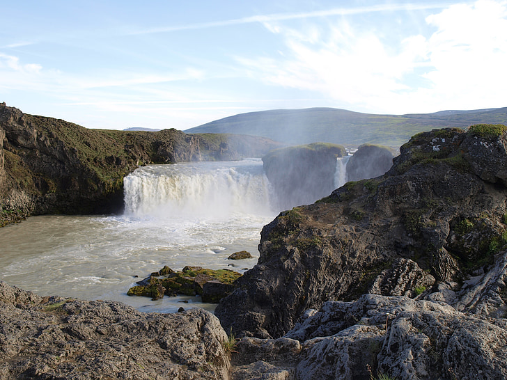 chute d’eau, Islande, paysage, eau