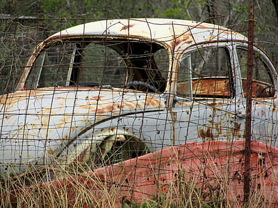 autó, régi, rozsdás, Vintage, szállítás, jármű, grunge