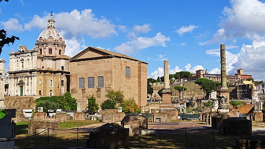 italy, rome, building, antique, columnar, roman, monument