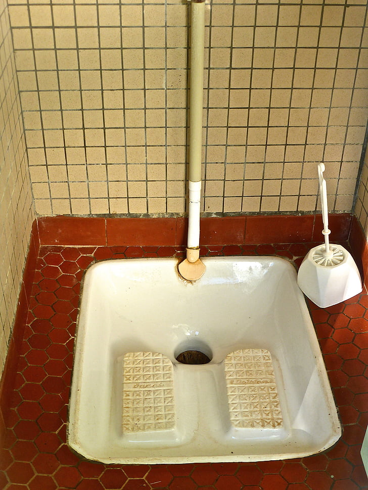toilette, s’accroupir, latrine, tuile, lavabo, WC, sanitaire