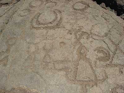 Petroglyph, batu, simbol, batu, penduduk asli Amerika, simbol, kuno