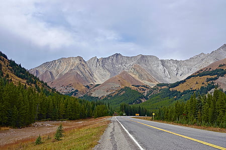 highway, landscape, mountain, mountain peak, nature, outdoors, perspective