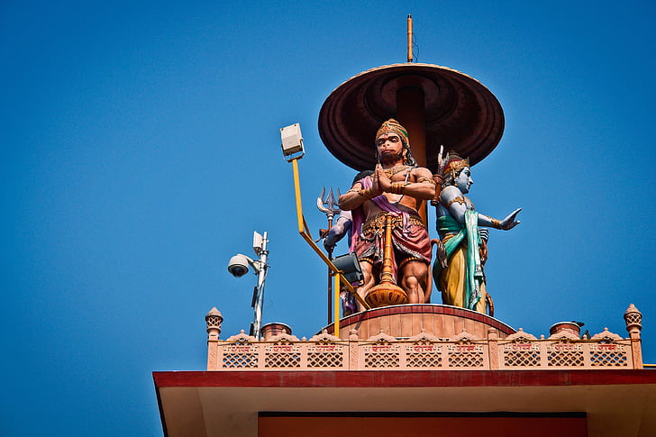 Hanuman, Monkey, Gud, Hinduism, religion, skulptur, staty