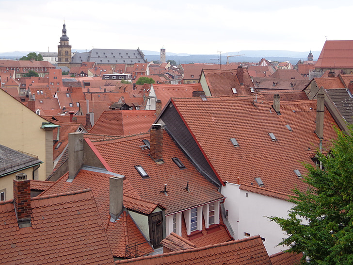 Bamberg, staré mesto, strechy