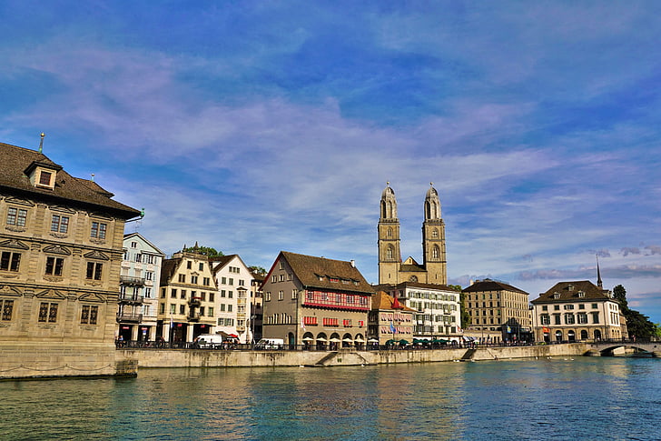 Zurich, casco antiguo, Suiza, Río