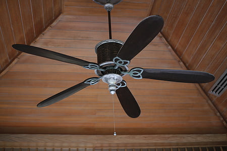 vent, au plafond, hélice, ventilateur électrique