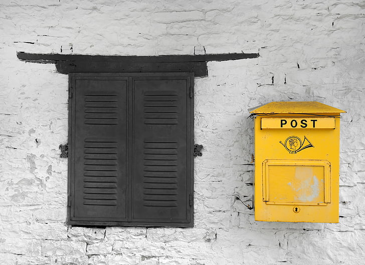 příspěvek, tradiční, poštovní, pošta, krabice, staré, poštovní schránka