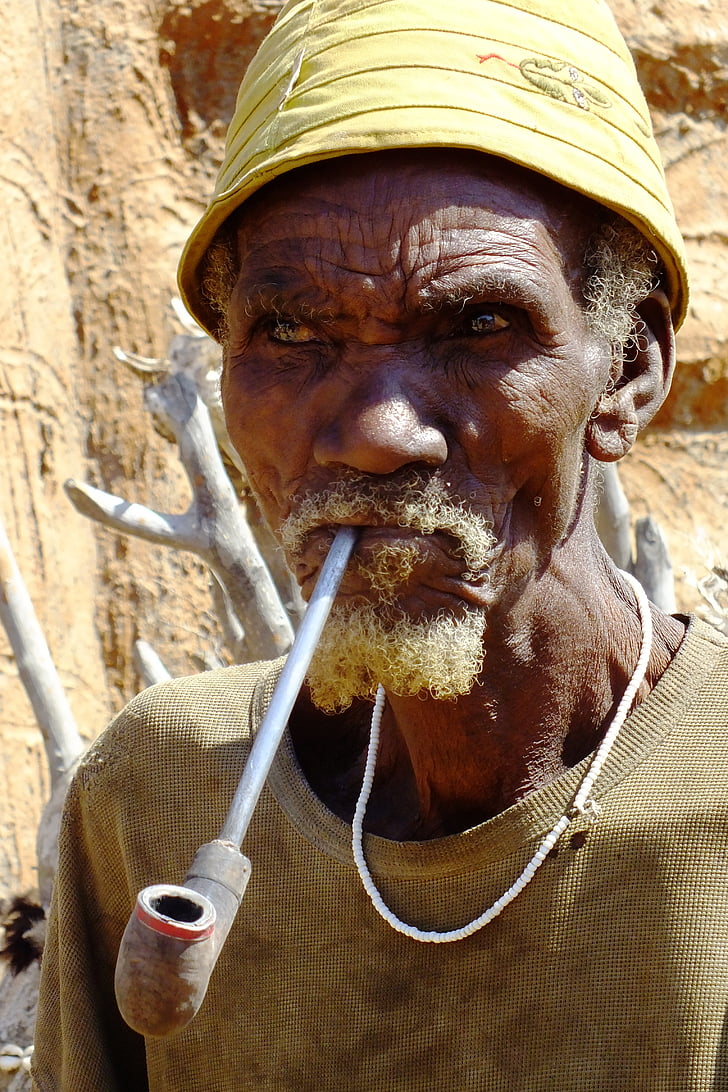 africa, old man, pipe