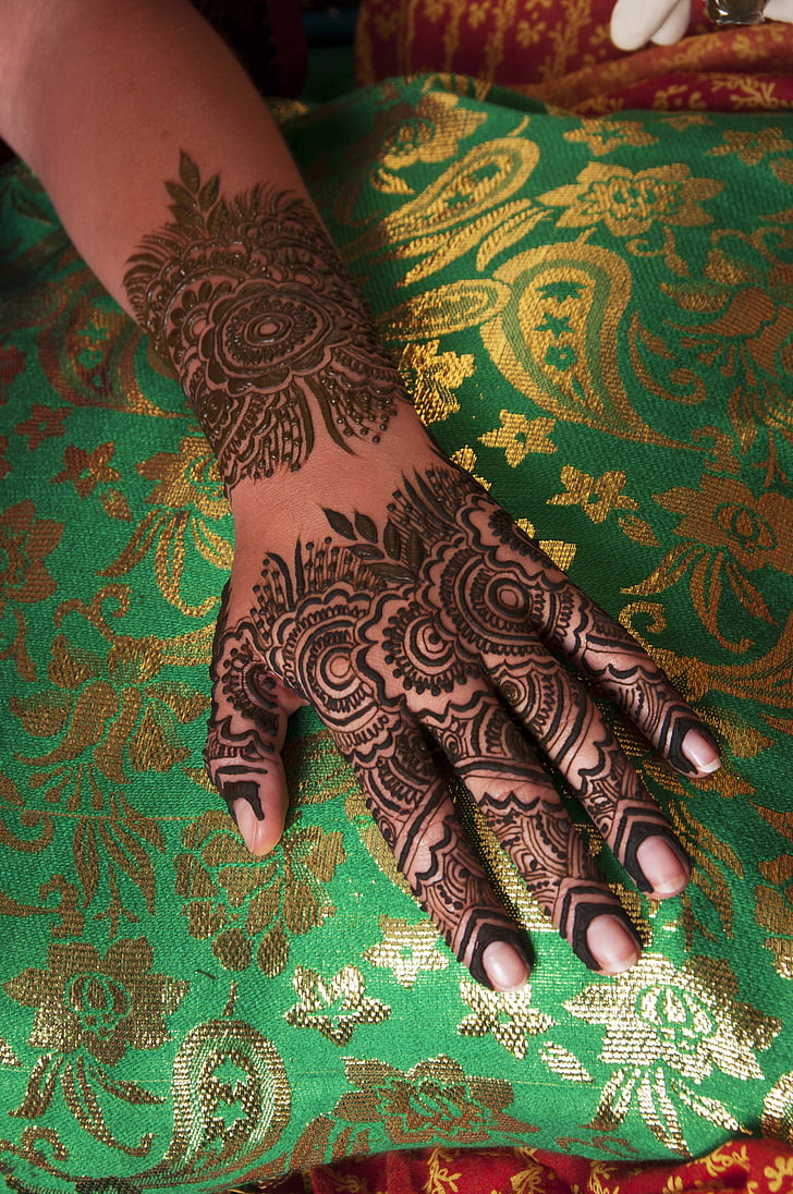 Mehndi-mallit, Henna, morsian, suunnittelu, Intian, Mehndi, tatuointi