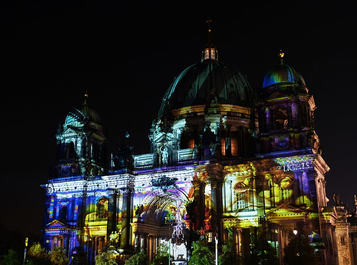 fête des lumières, Cathédrale de Berlin, Berlin, capital, Allemagne, point de repère, bâtiment