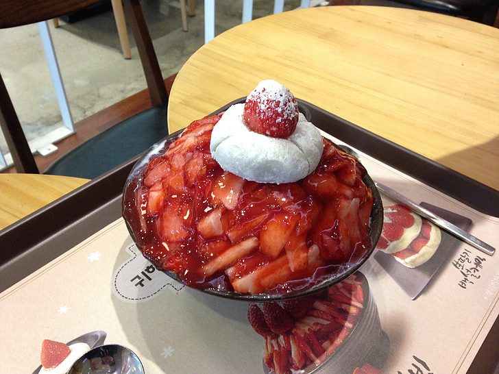 Bingsu, glace, fraise