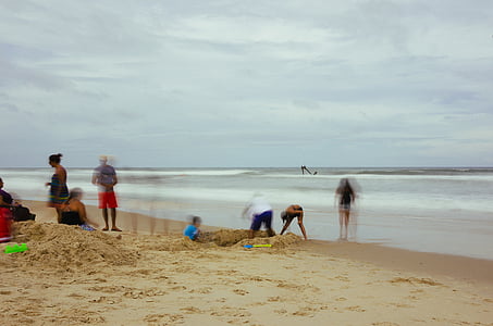 personas, Playa, durante el día, arena, mar, Costa, naturaleza
