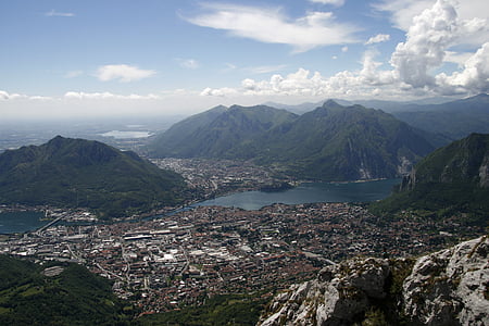 Itálie, Lecco, jezero como, hory