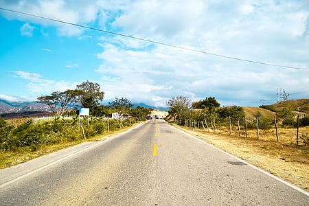 Οδός, Κολομβία, διαδρομή, μέσω, σύννεφα, δρόμος, φύση