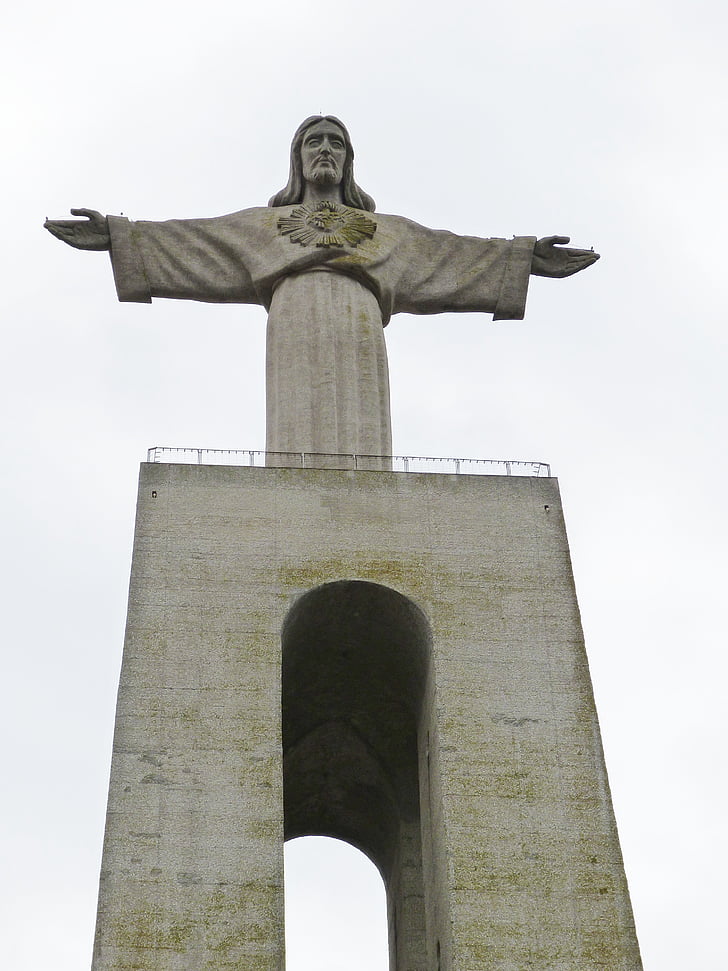Lissabon, Portugal, Kristus, staty, kristna, skulptur, Figur