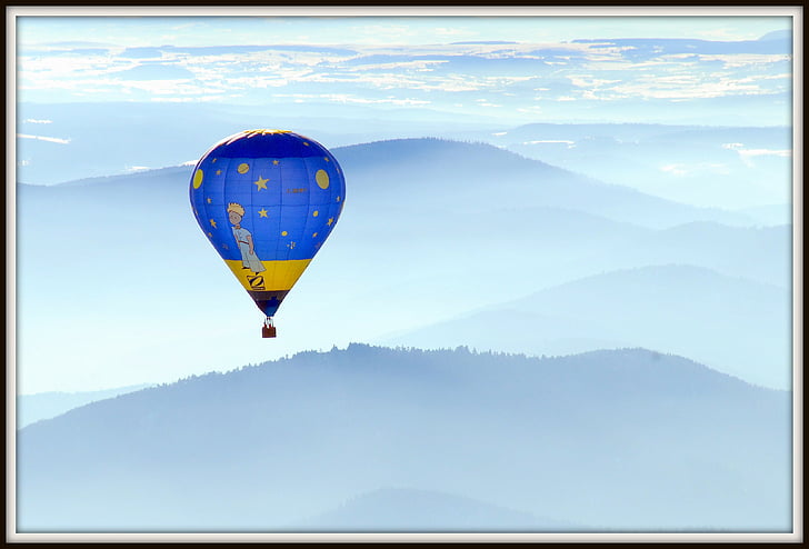 petit Ardèche-prince, ballong, luftballong, flygande, Sky, luft, resor