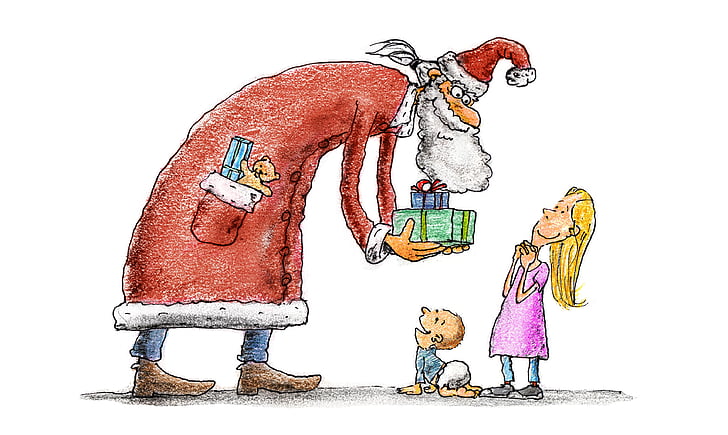 Nicholas, enfants, cadeaux, Christmas, Santa claus, temps de Noël, tissu
