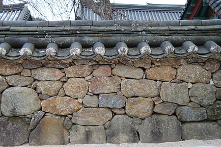 mur de pedra, Temple, hwaeomsa, Jiri