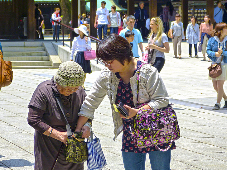 Jepang, Jepang, orang-orang, Tokyo, Wisatawan, Harajuku, wanita tua