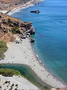 Grècia, Creta, sol, platja, Mar, veure, palmes