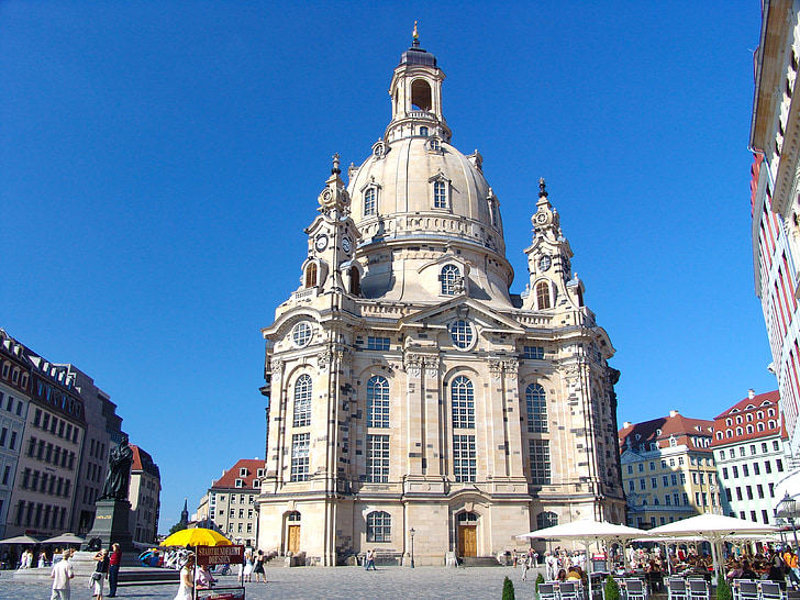 Dresden, Frauenkirche, Tyskland, gamlebyen, kirke, Sachsen, landemerke