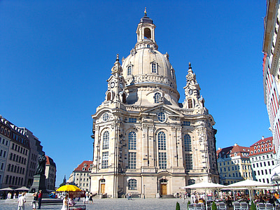 Dresden, Frauenkirche, Tyskland, gamla stan, kyrkan, Sachsen, landmärke