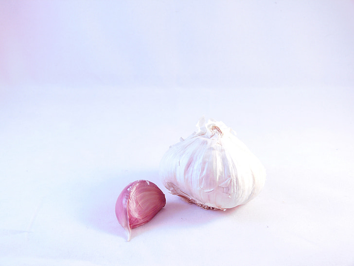garlic, white, background, vegetable, food, fruit, grow