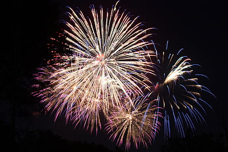 Den nezávislosti, ohňostroj, Oslava, 4. července, Amerika, exploze, barevné