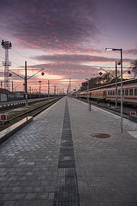 tog, togstasjon, reise, Burgas, Bulgaria, jernbane, transport