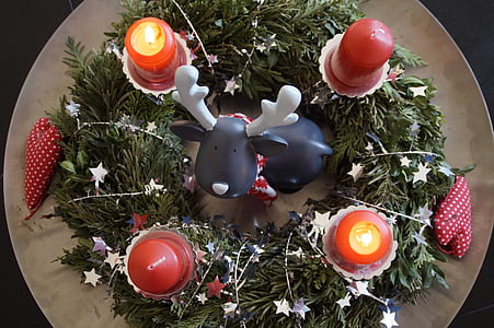 Advent, Couronne de l’Avent, guirlande, décoré, avant Noël, Christmas, chandelles