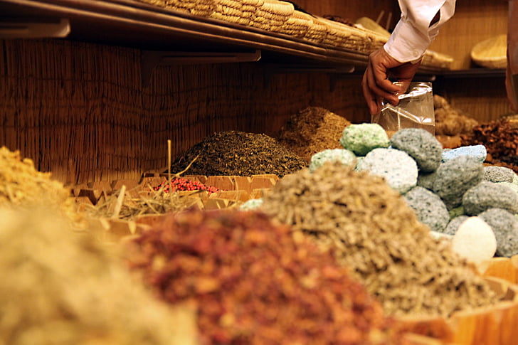 tee, spices, flowers, dried leaves, teas, bazaar, nature