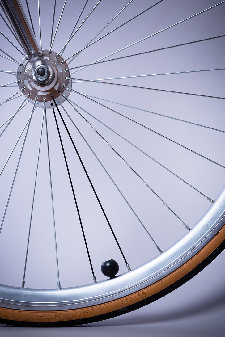 dviratis, dviratis, detalus vaizdas, ratlankio, stipinai, rato, ratas