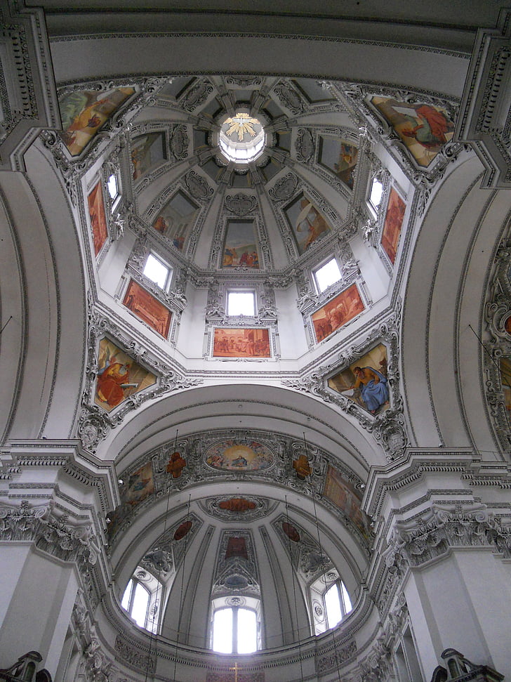 Dom, Salzburg, Gereja, kubah, kubah gereja, bangunan, arsitektur
