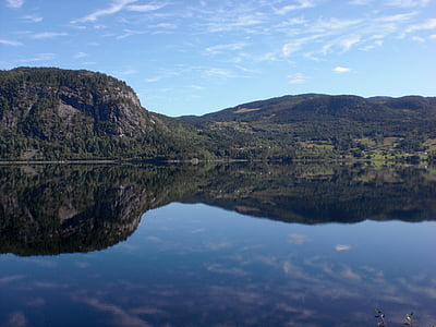 Norvēģija, ūdens, daba, ainava, klints, kalns, ezers