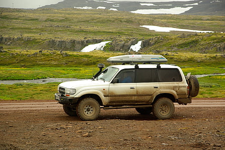 冰岛, 丰田, 4 x 4, 冒险, 跟踪, 越野汽车, 运动型多功能车