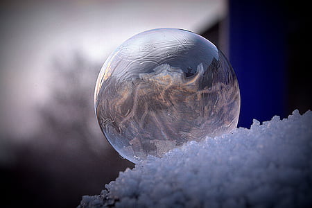 Seifenblase, ze, gefroren, Frozen bubble, Frost, Struktur, Blase