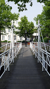 papenburg germany, city, pedestrian zone, tourism, bridge, channel, canal