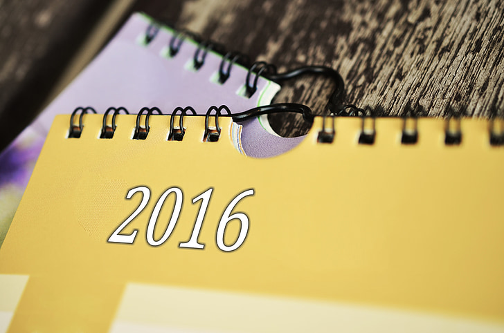 kalender, dato, 2016, år, tid, tidsplan, frem