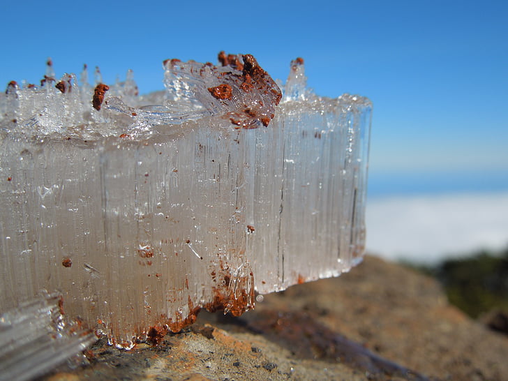 gelo, cristal de gelo, natureza, transparente, fechar